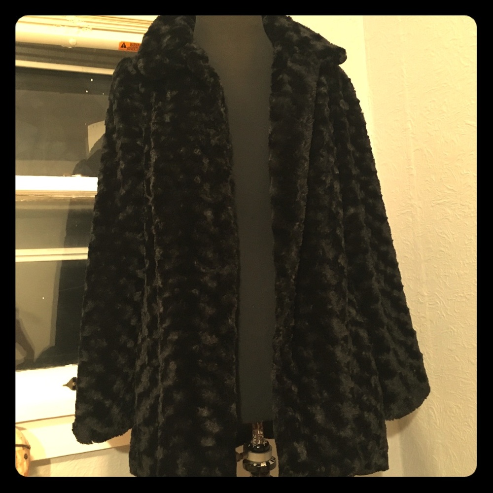 Vintage Faux Fur 60s disco long Trench
